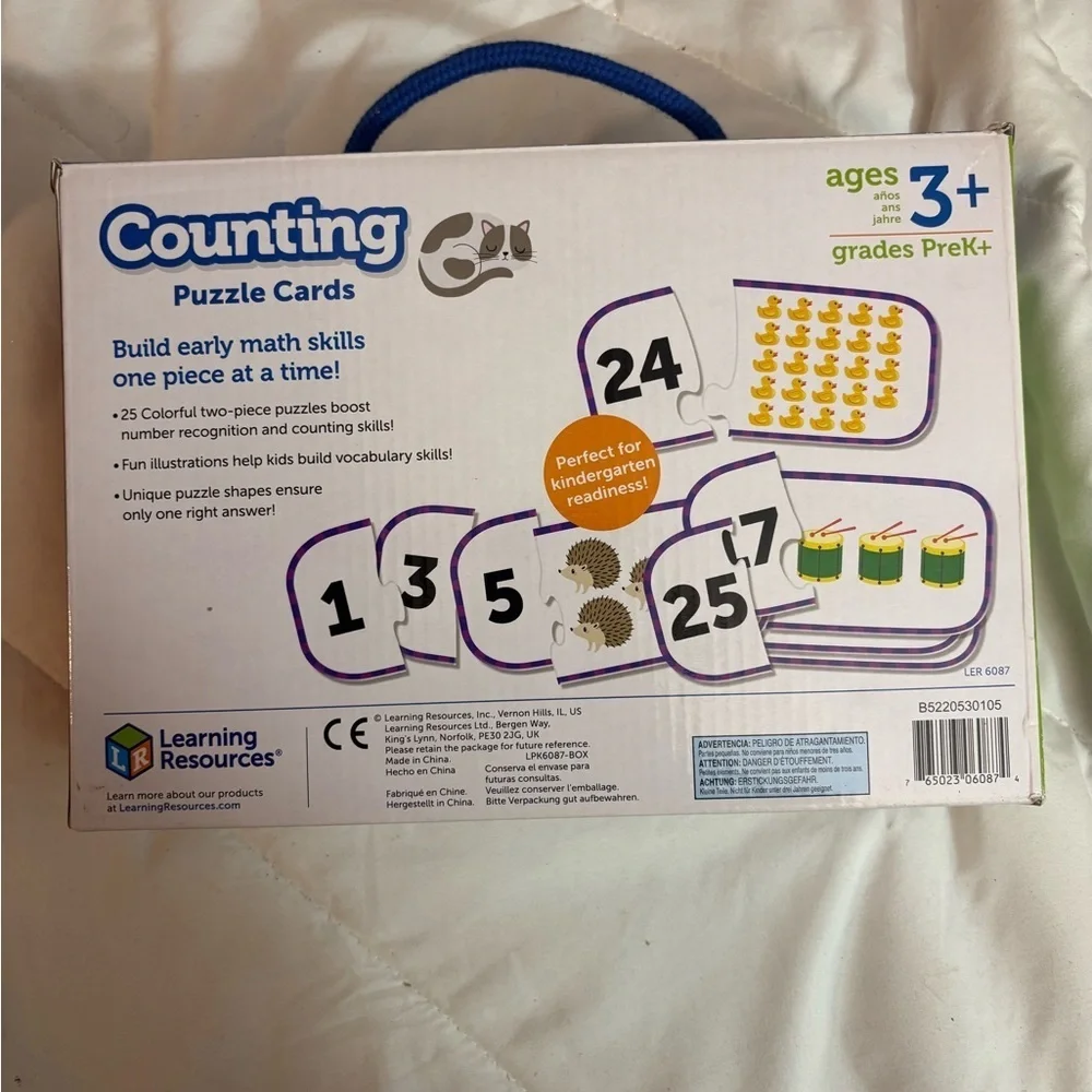 Counting Puzzle Cards Game - Learning Resources- learn counting 3+. Fun family